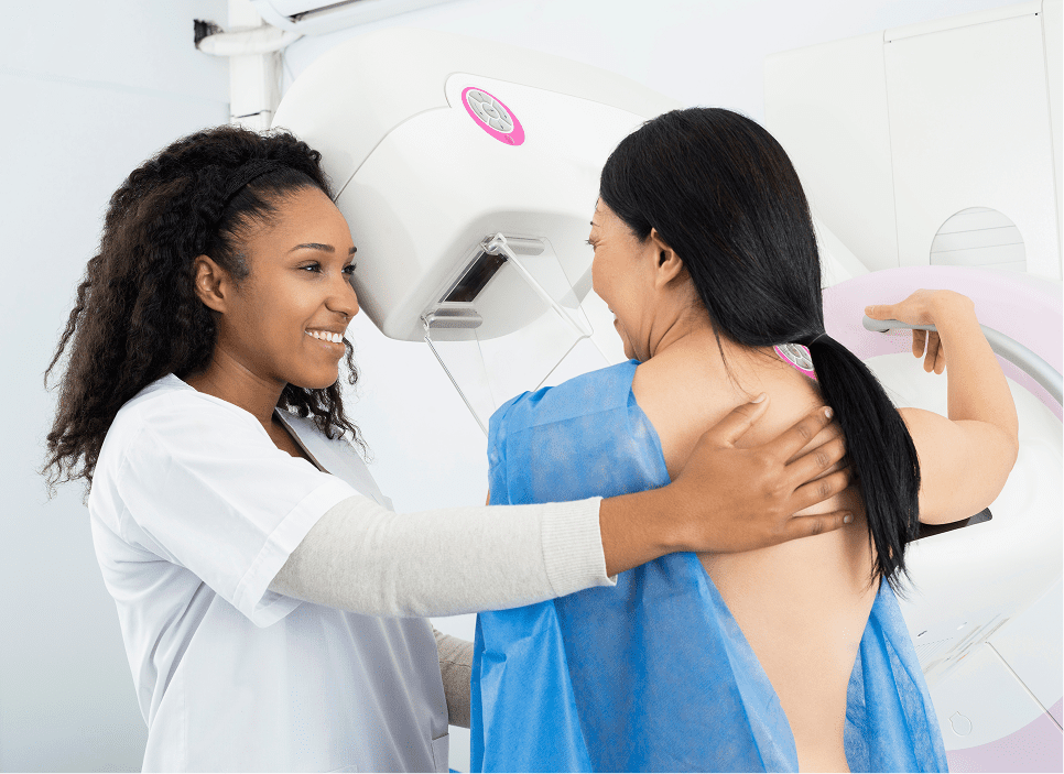 patient with doctor in imaging room
